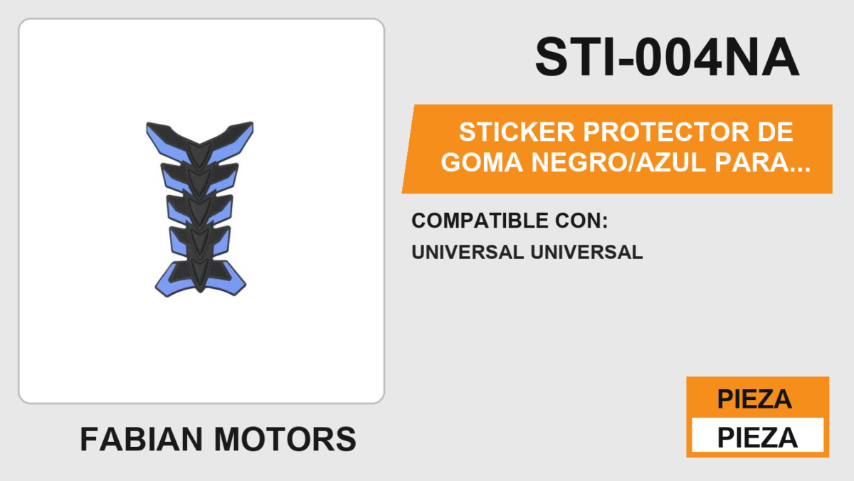 STICKER PROTECTOR DE GOMA NEGRO/AZUL PARA TANQUE DE GASOLINA