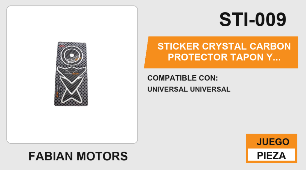 STICKER CRYSTAL CARBON PROTECTOR TAPON Y TANQUE DE GASOLINA