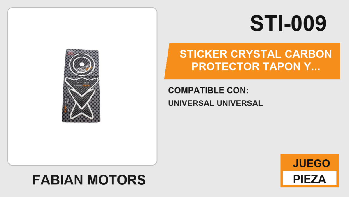 STICKER CRYSTAL CARBON PROTECTOR TAPON Y TANQUE DE GASOLINA