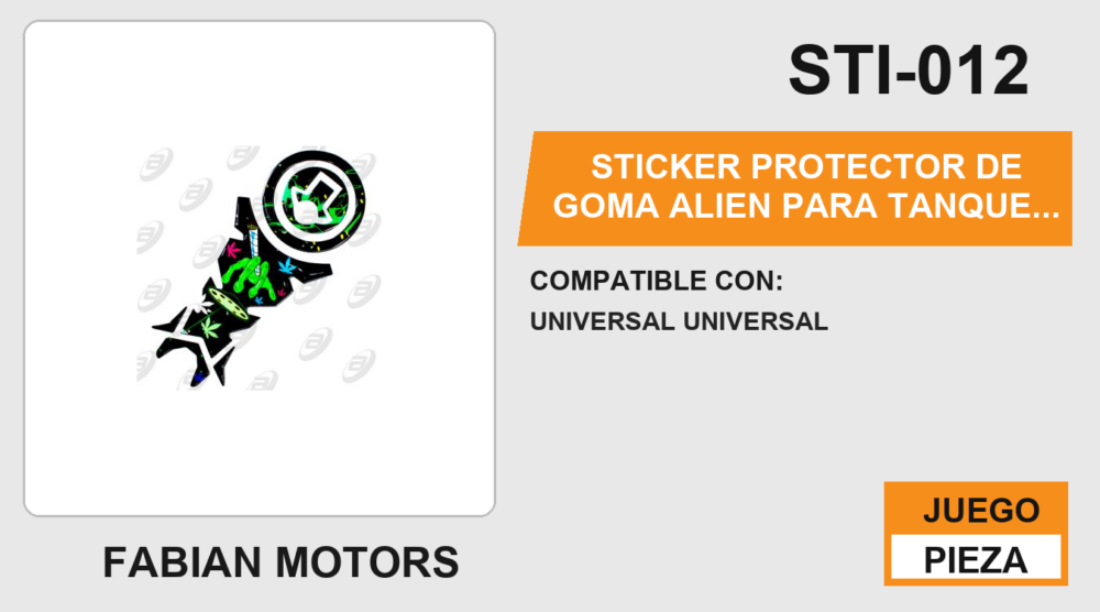 STICKER PROTECTOR DE GOMA ALIEN PARA TANQUE DE GASOLINA