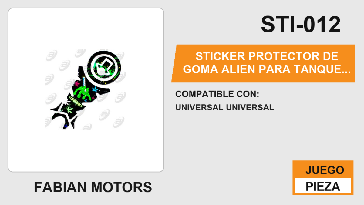 STICKER PROTECTOR DE GOMA ALIEN PARA TANQUE DE GASOLINA