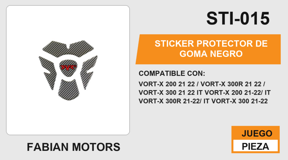 STICKER PROTECTOR DE GOMA NEGRO