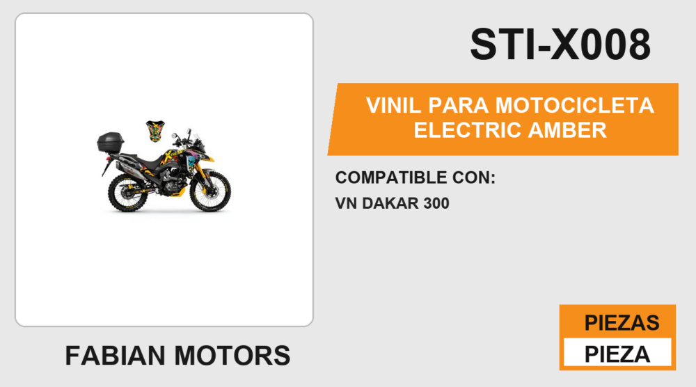 VINIL PARA MOTOCICLETA ELECTRIC AMBER