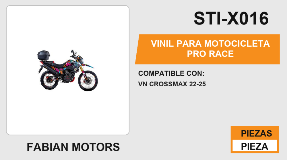 VINIL PARA MOTOCICLETA PRO RACE
