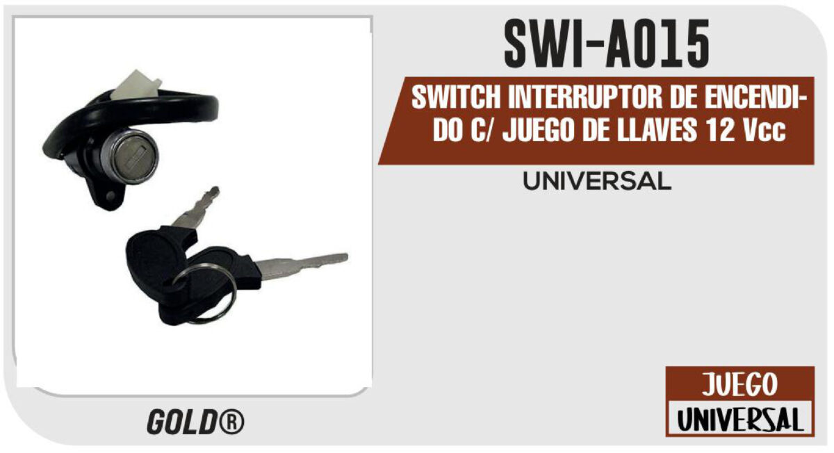 SWITCH INTERRUPTOR DE ENCENDIDO C/ JUEGO DE LLAVES 12Vcc