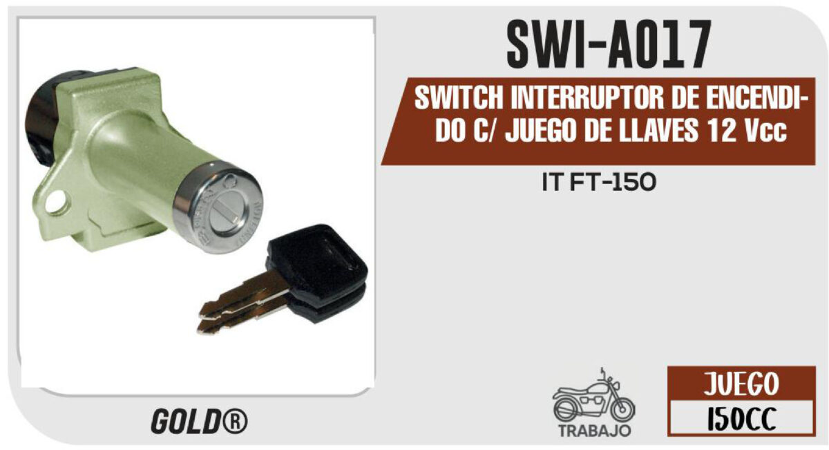 SWITCH INTERRUPTOR DE ENCENDIDO VERDE C/ JUEGO DE LLAVES 12Vcc