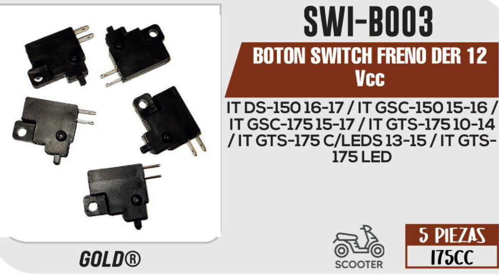 BOTON SWITCH FRENO DER 12Vcc