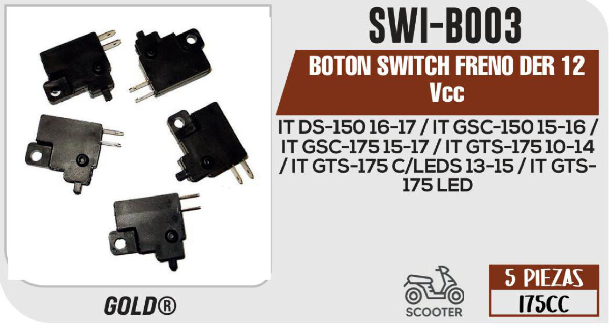 BOTON SWITCH FRENO DER 12Vcc