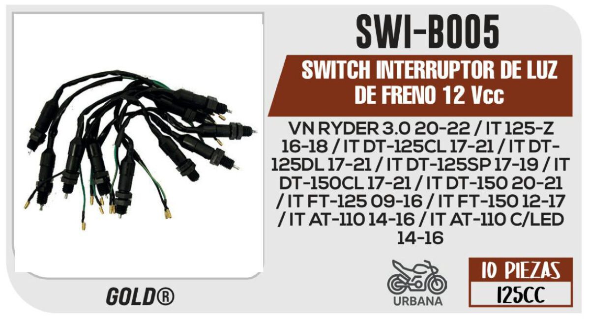 SWITCH INTERRUPTOR DE LUZ DE FRENO 12Vcc