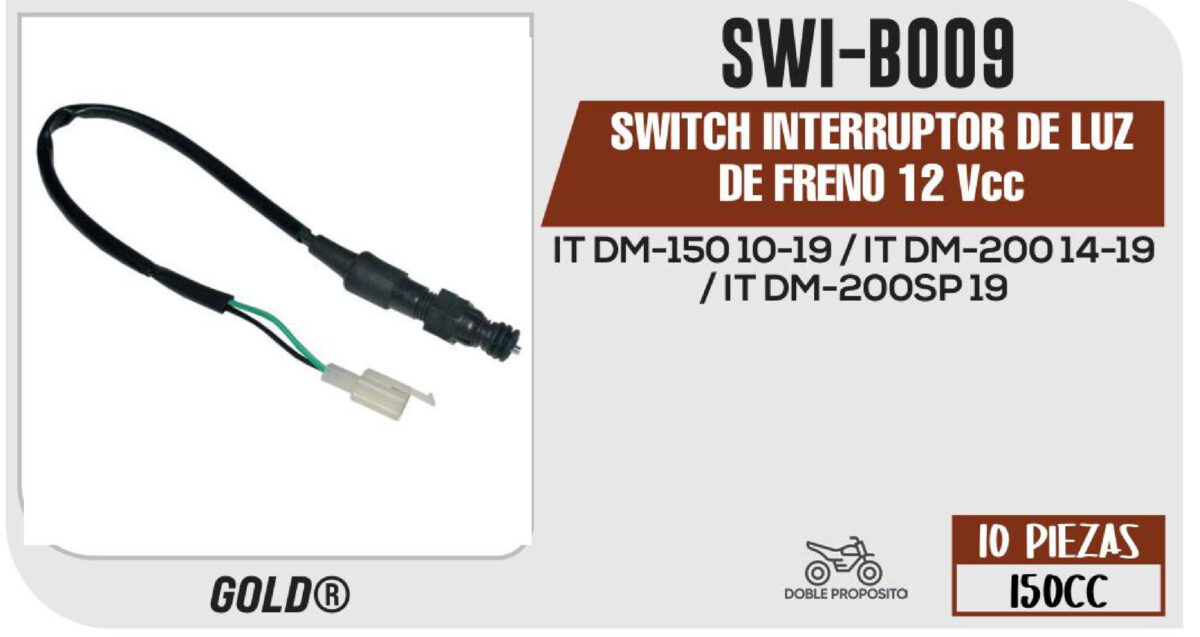 SWITCH INTERRUPTOR DE LUZ DE FRENO 12Vcc