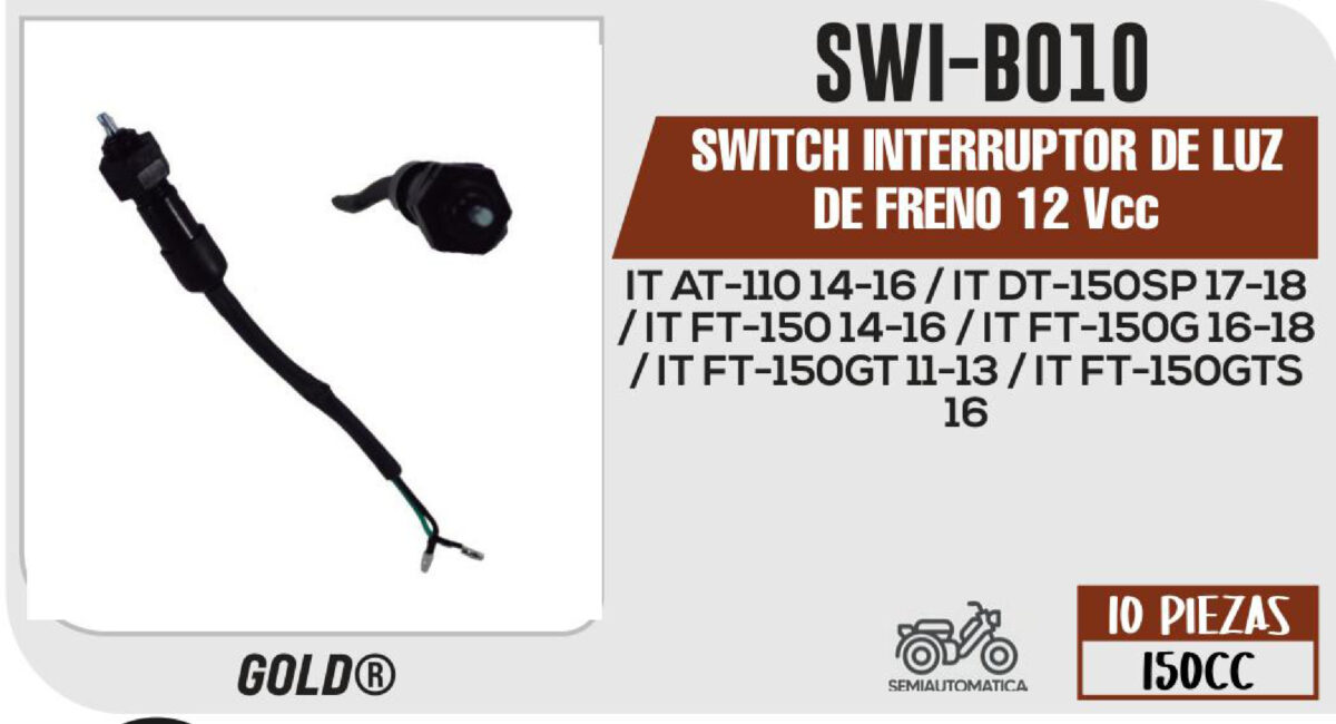 SWITCH INTERRUPTOR DE LUZ DE FRENO 12Vcc