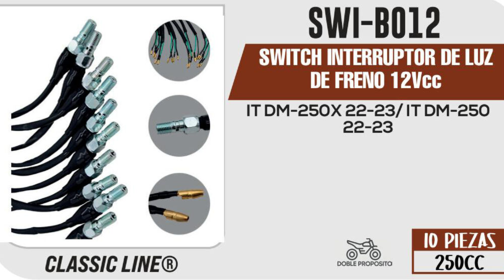 SWITCH INTERRUPTOR DE LUZ DE FRENO 12Vcc