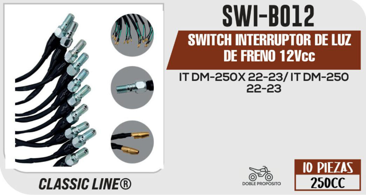 SWITCH INTERRUPTOR DE LUZ DE FRENO 12Vcc