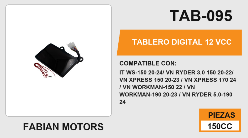 TABLERO DIGITAL 12Vcc