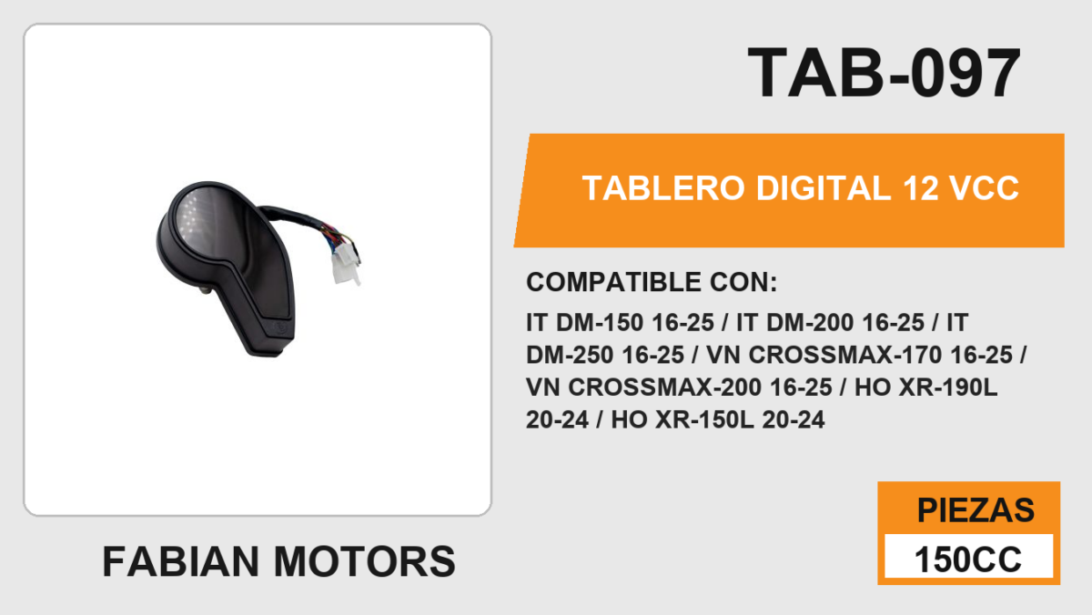 TABLERO DIGITAL 12Vcc