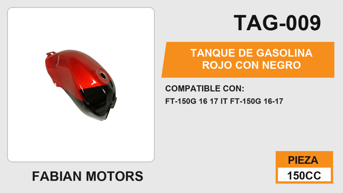 TANQUE DE GASOLINA ROJO CON NEGRO