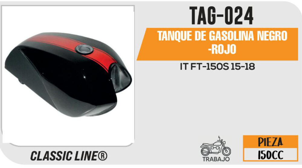 TANQUE DE GASOLINA NEGRO -ROJO