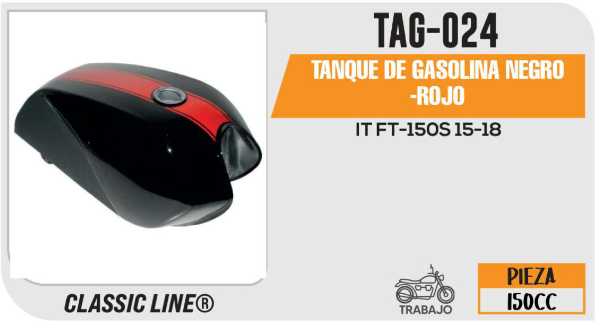 TANQUE DE GASOLINA NEGRO -ROJO