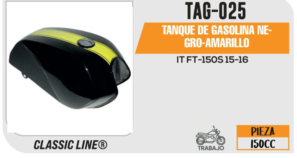 TANQUE DE GASOLINA NEGRO-AMARILLO