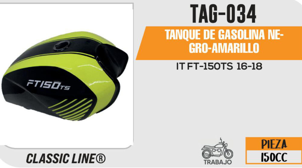 TANQUE DE GASOLINA NEGRO-AMARILLO