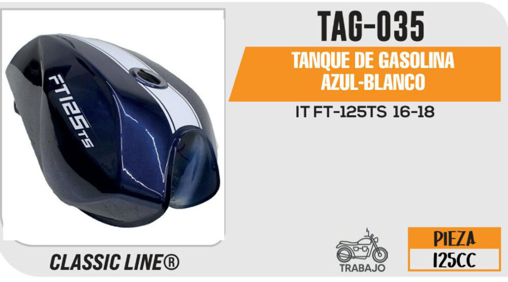 TANQUE DE GASOLINA AZUL-BLANCO
