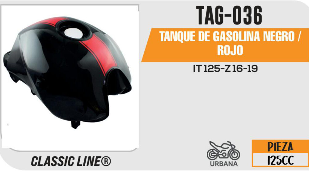 TANQUE DE GASOLINA NEGRO / ROJO