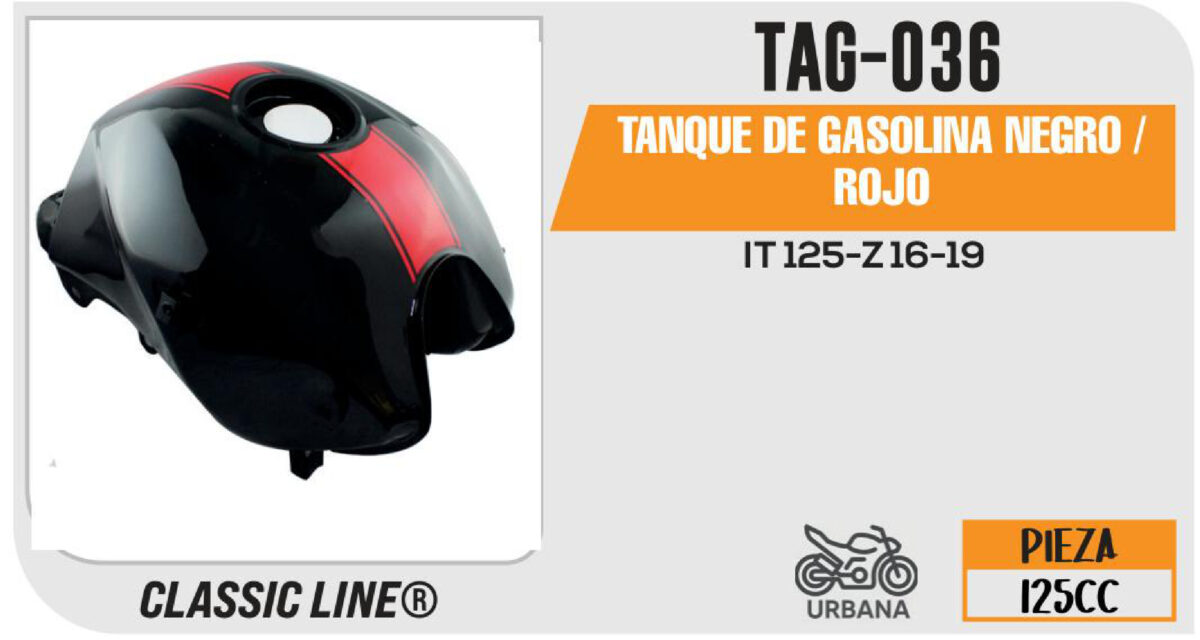 TANQUE DE GASOLINA NEGRO / ROJO