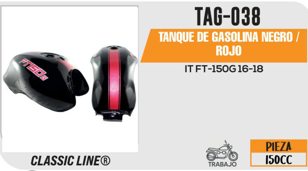 TANQUE DE GASOLINA NEGRO / ROJO