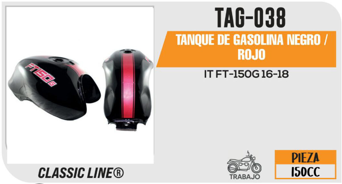 TANQUE DE GASOLINA NEGRO / ROJO