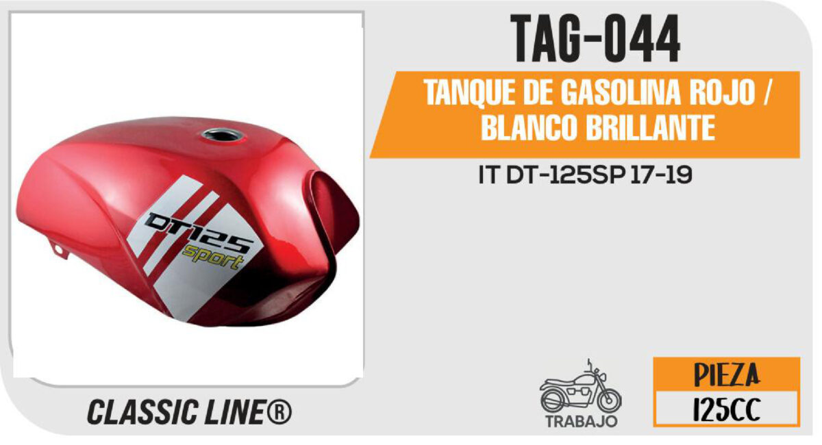 TANQUE DE GASOLINA ROJO / BLANCO BRILLANTE