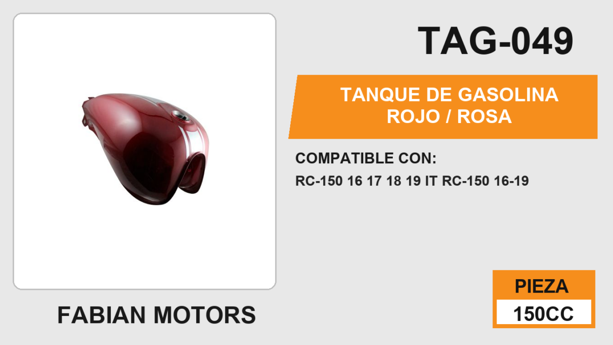 TANQUE DE GASOLINA ROJO / ROSA