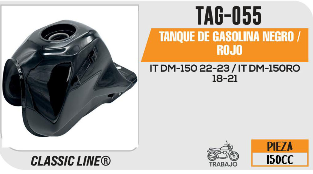 TANQUE DE GASOLINA NEGRO / ROJO