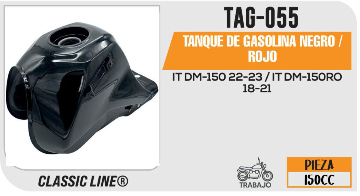 TANQUE DE GASOLINA NEGRO / ROJO