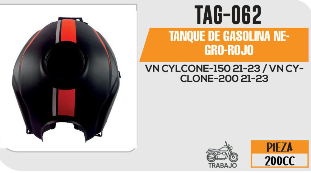 TANQUE DE GASOLINA NEGRO-ROJO