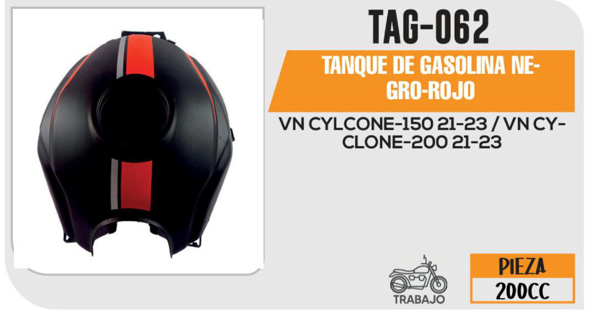 TANQUE DE GASOLINA NEGRO-ROJO
