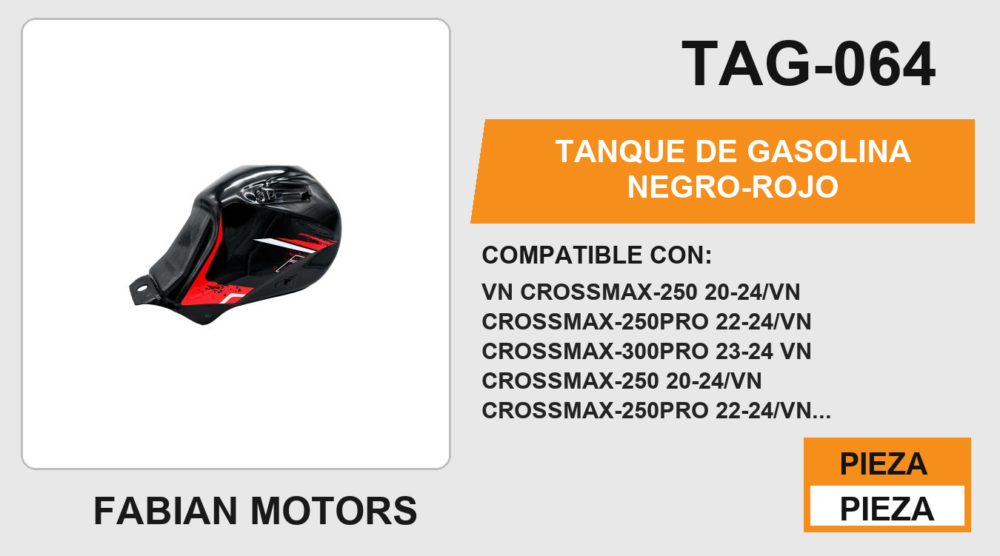 TANQUE DE GASOLINA NEGRO-ROJO