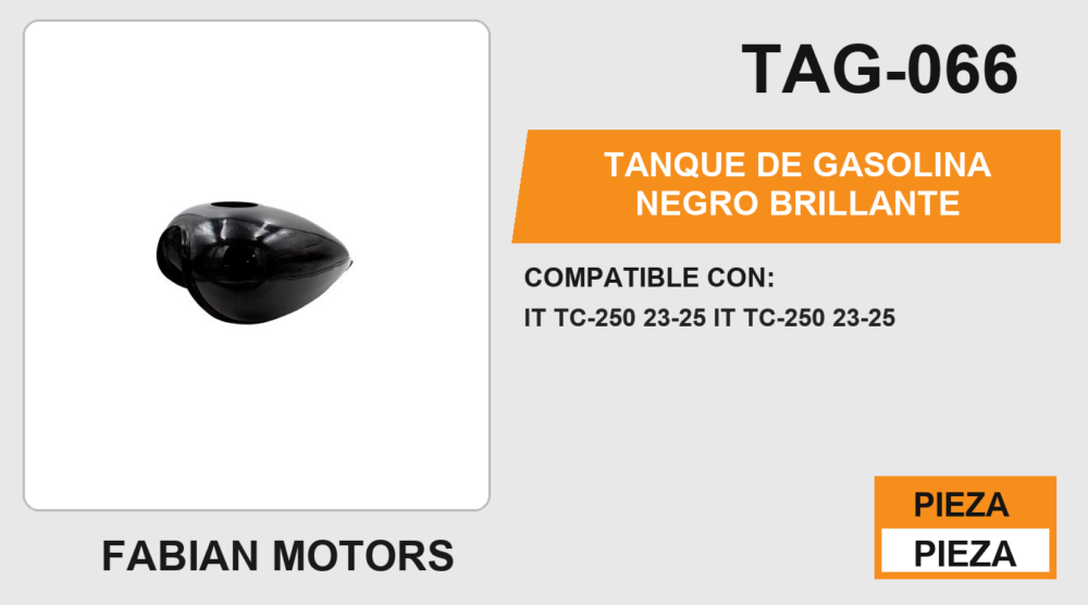 TANQUE DE GASOLINA NEGRO BRILLANTE