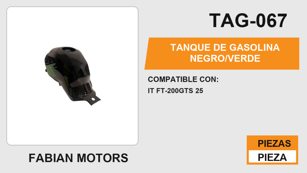 TANQUE DE GASOLINA NEGRO/VERDE
