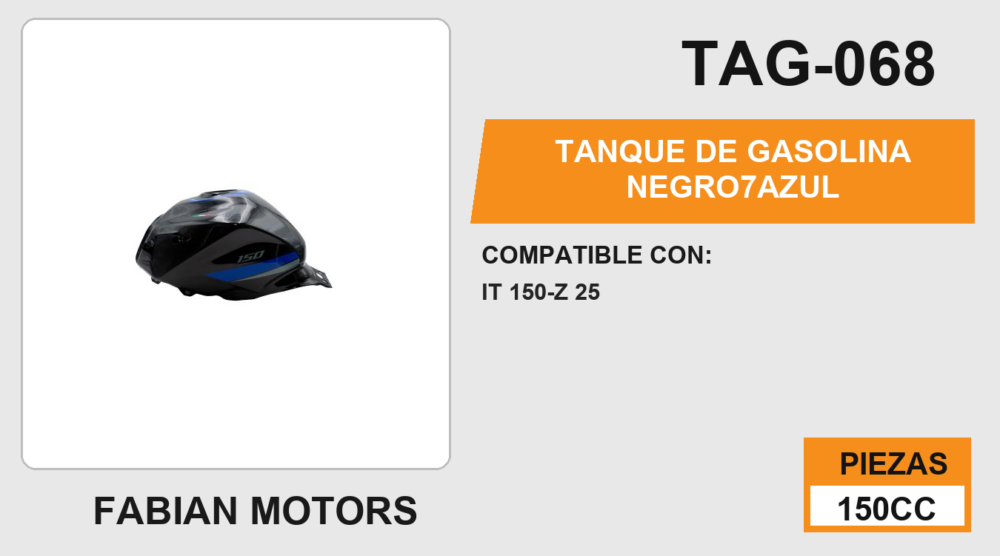 TANQUE DE GASOLINA NEGRO7AZUL IT 150-Z 25