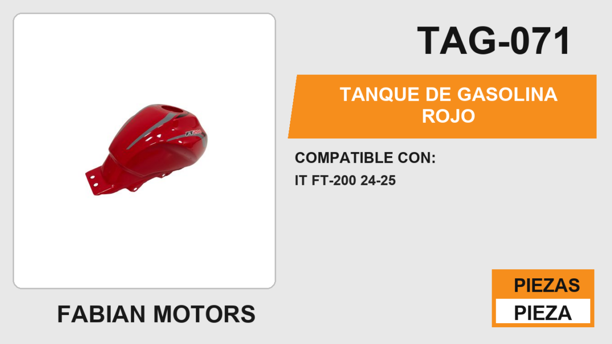 TANQUE DE GASOLINA ROJO