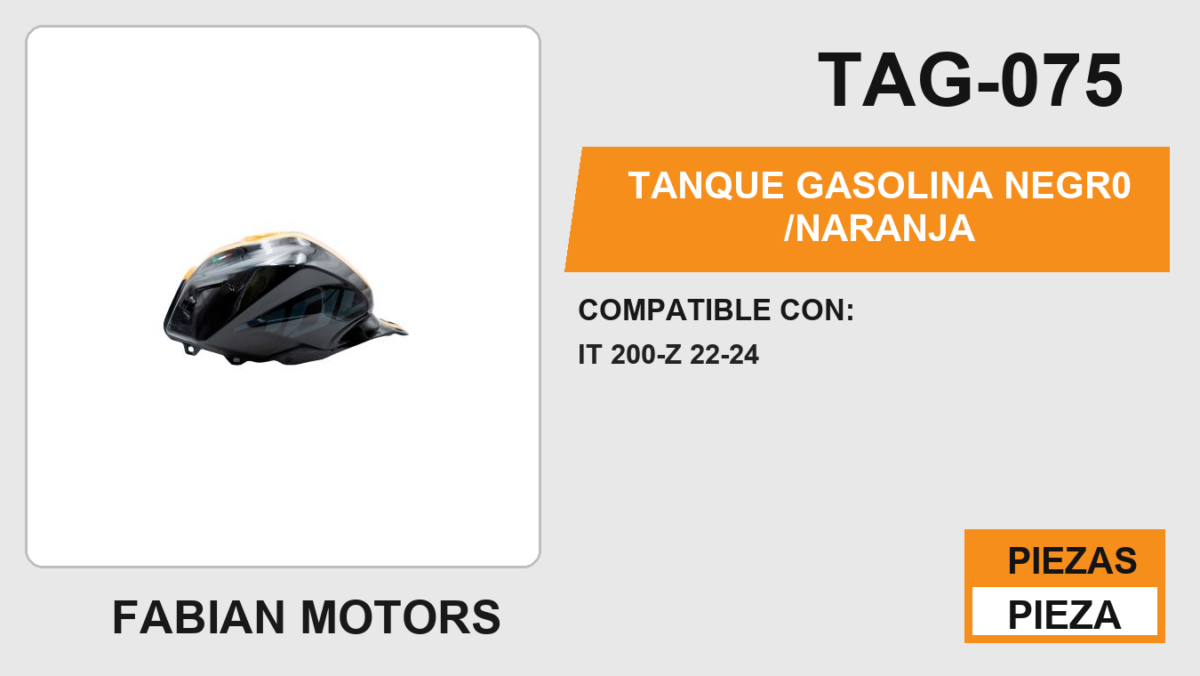 TANQUE GASOLINA NEGR0 /NARANJA