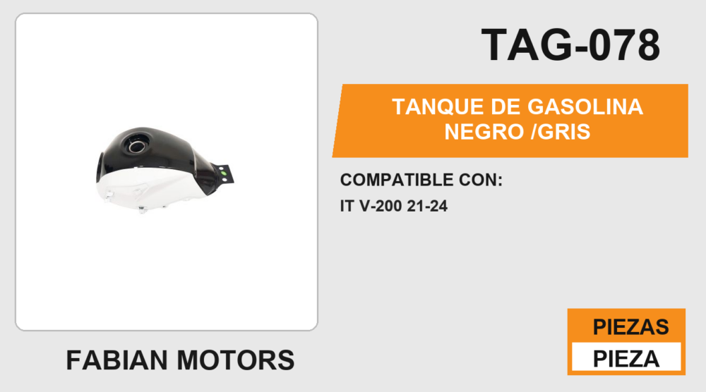 TANQUE DE GASOLINA NEGRO /GRIS