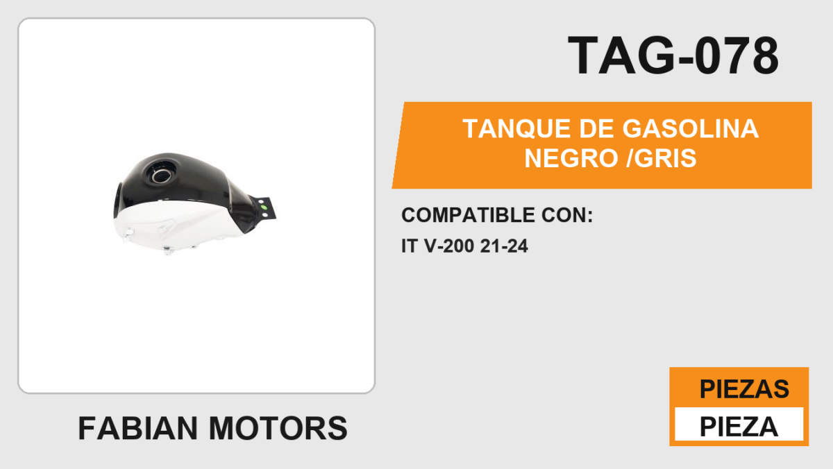 TANQUE DE GASOLINA NEGRO /GRIS