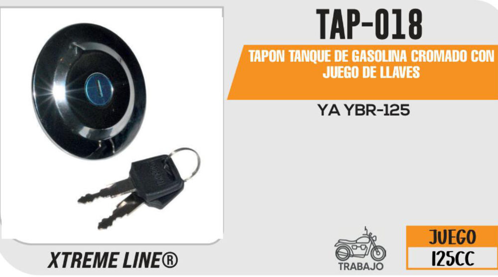 TAPON TANQUE DE GASOLINA CROMADO CON JUEGO DE LLAVES