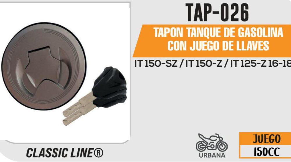 TAPON TANQUE DE GASOLINA CON JUEGO DE LLAVES