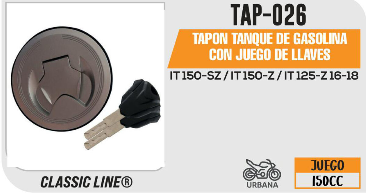 TAPON TANQUE DE GASOLINA CON JUEGO DE LLAVES