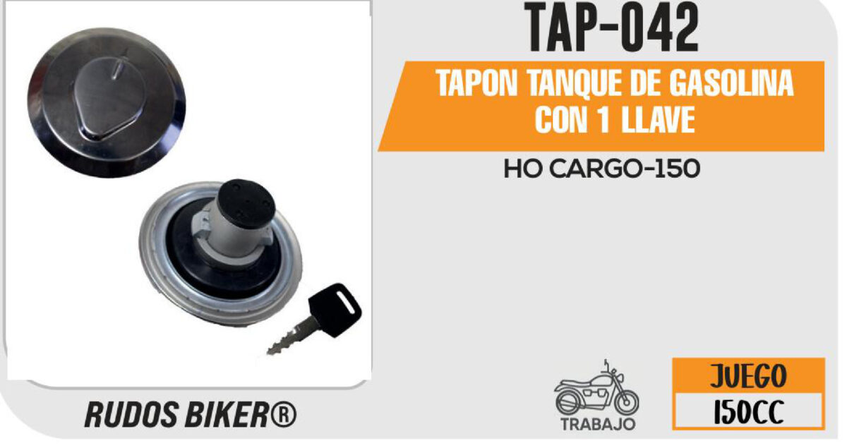 TAPON TANQUE DE GASOLINA CON 1 LLAVE