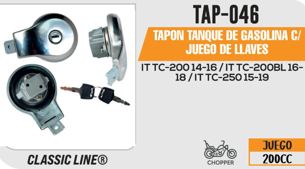 TAPON TANQUE DE GASOLINA C/ JUEGO DE LLAVES