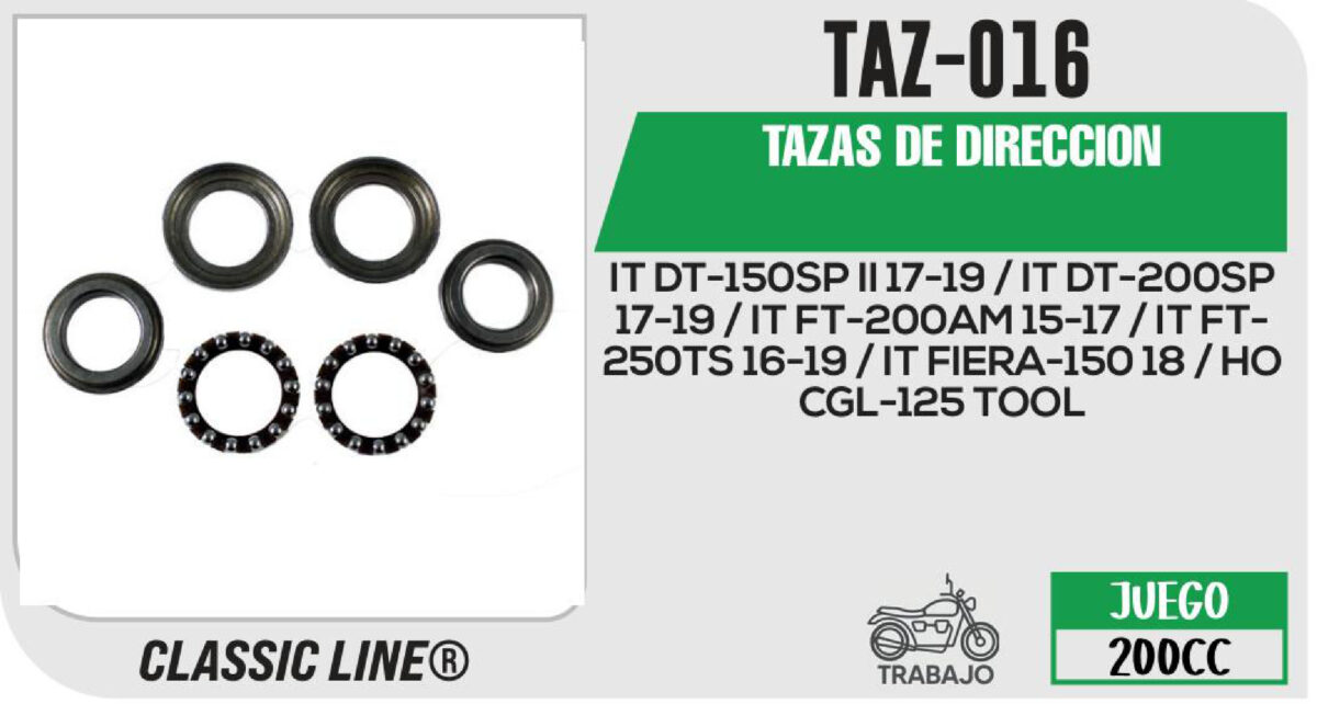 TAZAS DE DIRECCION