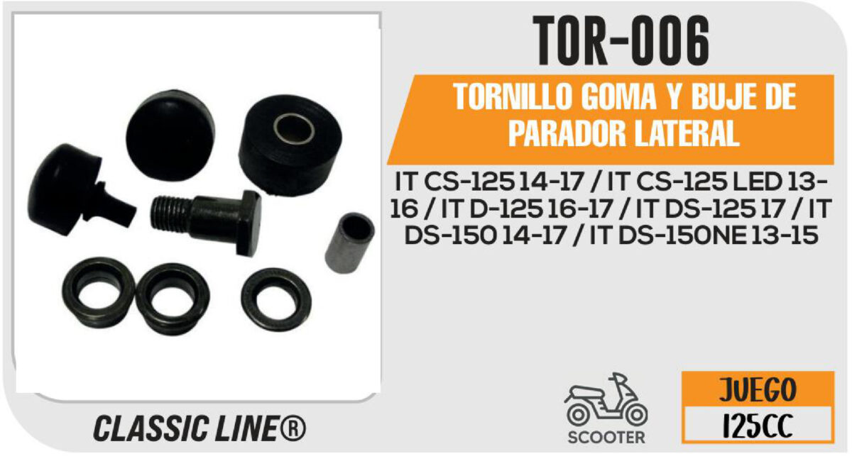 TORNILLO GOMA Y BUJE DE PARADOR LATERAL